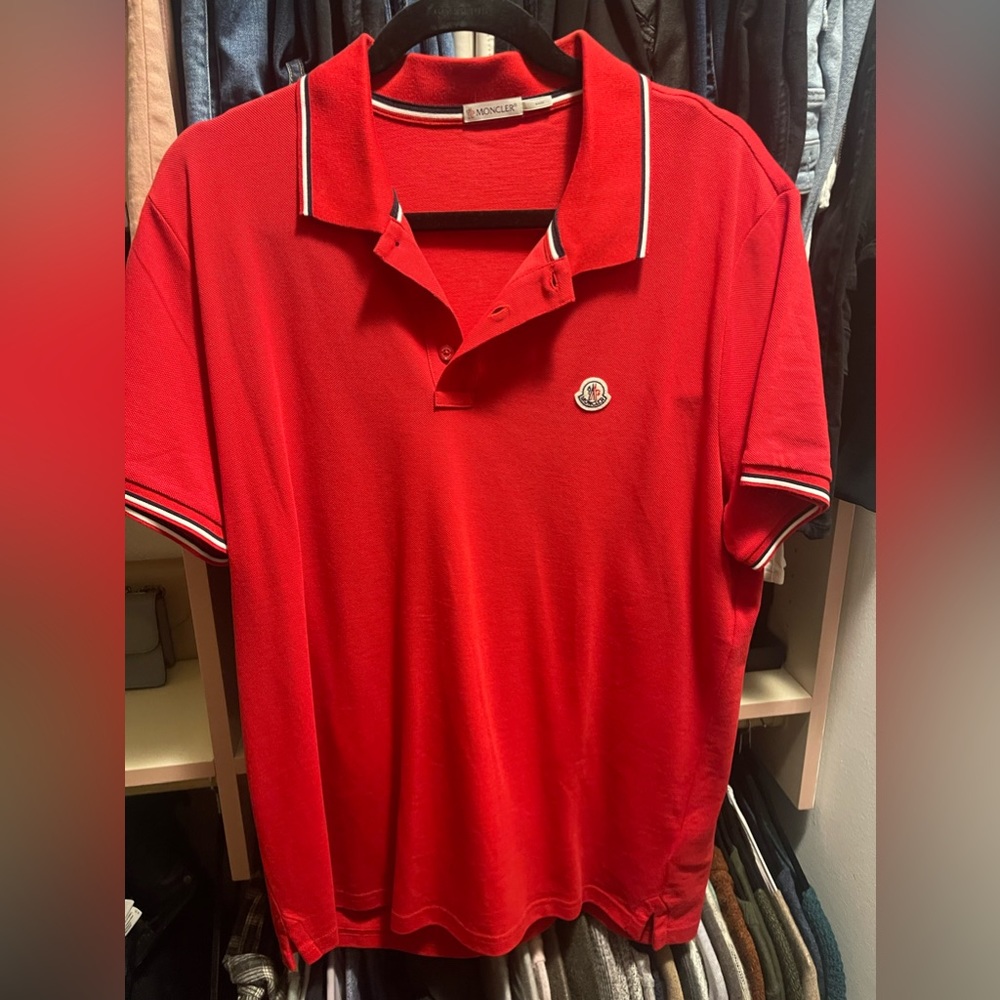 Moncler red polo. Men’s size xxl. Only worn once
